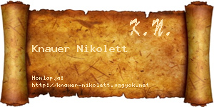 Knauer Nikolett névjegykártya